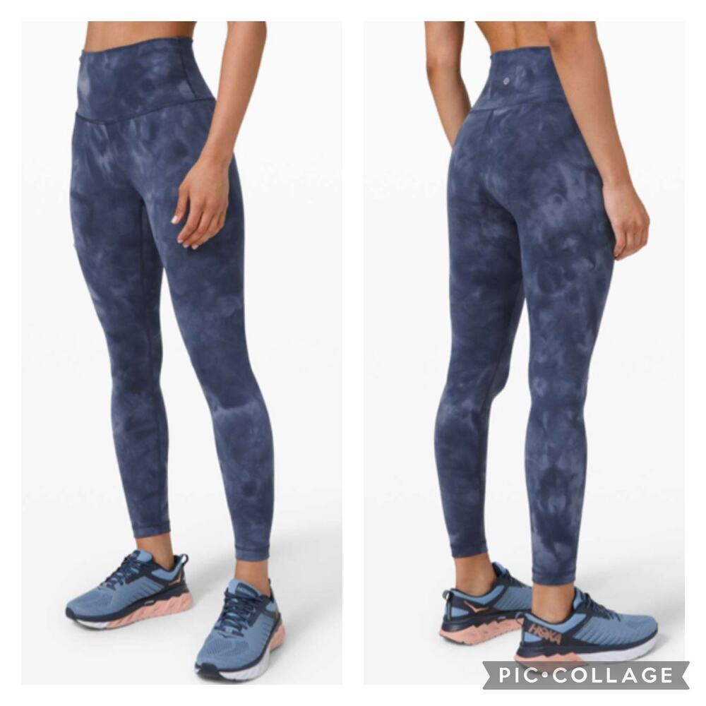 Lululemon Wunder Train High Rise Tight Blue Diamond Dye Size 6